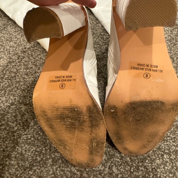 Lulus White Crocodile Over the Knee Boots - Picture 3 of 7